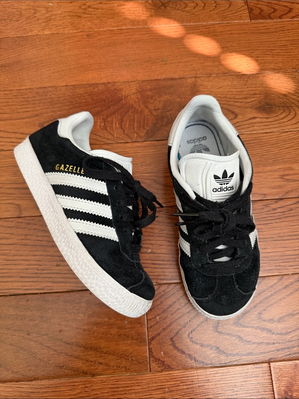 adidas Kids Gazelle Sneakers in Black and White